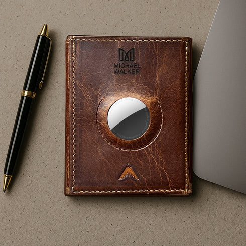 Personalized Trifold AirTag Wallet with Money Pocket